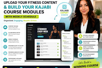 upload your fitness content build kajabi course modules weekly schedule