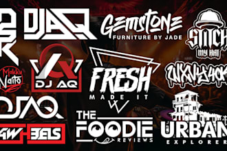 make a bold typography logo for djs hip hop artists bands