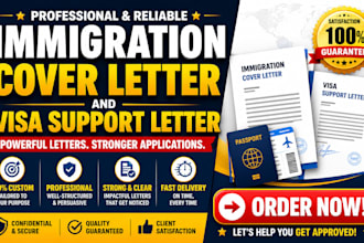 prepare professional immigration cover letter and visa support letter