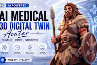 develop ai medical 3d cgi digital twin avatar webapp, realtime pc ai avatar app