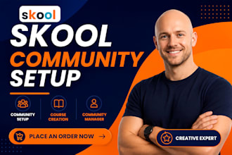 do skool community setup skool course creation upload online community manager