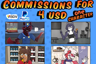 make a couple furry half body drawing of your ocs for 5 USD