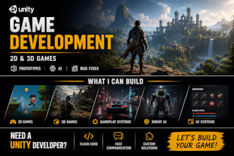 develop a 2d or 3d game in unity