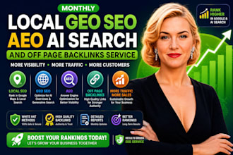 do monthly local GEO SEO aeo ai search and off page backlinks service
