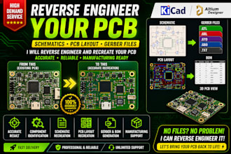reverse engineer pcb to schematic, pcb design, pcb layout and gerber files