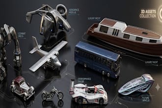 create realistic 3d vehicle modeling and 3d props assets for games