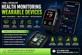 develop health monitoring wearable device with ble sensor and real time tracking