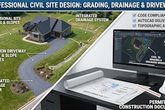 design professional civil engineering site plans, grading, and drainage