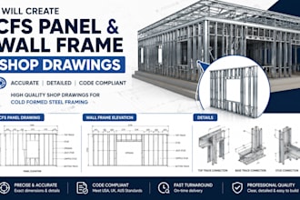 create cfs panel and wall frame shop drawings for steel framing