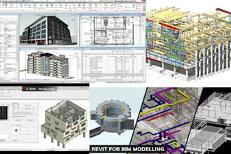 create revit 3d bim modeling in cad PDF or sketches bim coordination lod 300 400