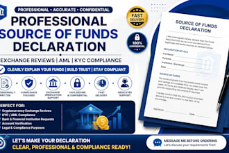 write crypto source of funds letter and kyc compliance document