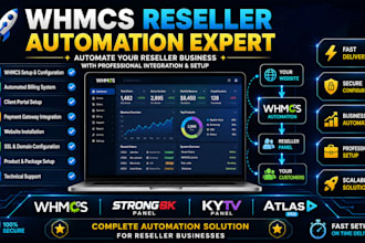 automate reseller website using whmcs, reseller panel, strong8k, kytv, atlas pro