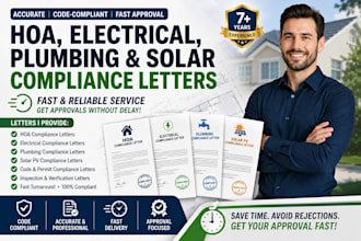 create hoa approval, electrical, plumbing and solar compliance letters fast