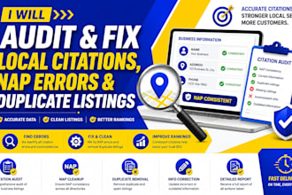 audit and fix local citations, nap errors, and duplicate listing