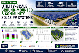 design utility scale ground mounted and community solar pv systems