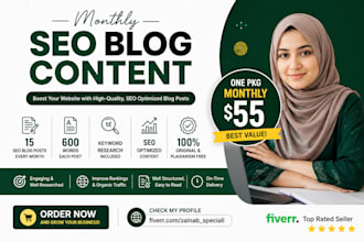 write monthly SEO blog content for your website