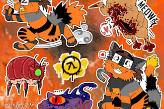 draw sticker pack illustrations cartoon nsfw furry stickers for discord telegram