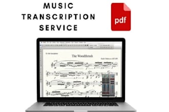 do professional music transcription into sheet music, midi, and score