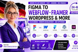 convert figma to webflow framer wordpress adobe xd ui ux website development seo