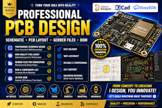 design professional pcb layout, schematic, gerber files and bom