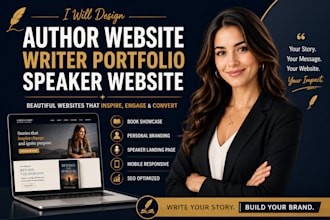 design an author website, writer website, book showcase, and speaker website