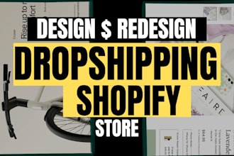 build shopify dropshipping store, ecommerce website development, or landing page