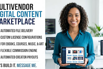 build multivendor digital product marketplace ebook course template store