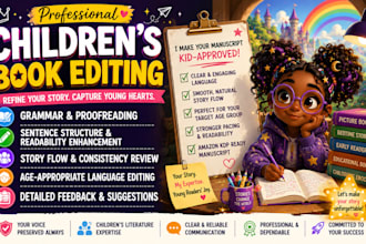 professionally edit children book, kids story and children storybook amazon