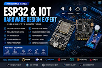 design esp32, iot circuit, pcb layout and hardware prototypes