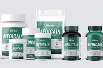 design supplement, vitamin or health product label and packaging