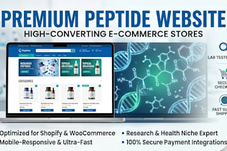 design a high converting shopify or wordpress peptide website