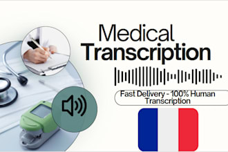 professionally transcribe your french medical audio and video into text