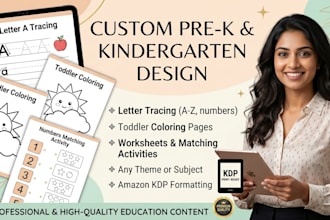 create prek kindergarten worksheet, letter tracing, toddler coloring pages, kdp