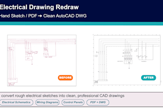 redraw electrical schematics or control panel drawings in autocad