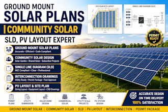 ground mount solar plans, community solar, sld, pv layout expert