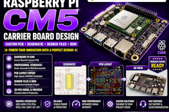 design raspberry pi cm5 carrier board, custom pcb and schematic