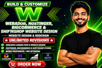 build webador website, hostinger, bigcommerce, shift4shop, webador landing page