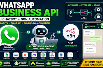 setup whatsapp business API, whatsapp chatbot, n8n ai agent cloud API automation