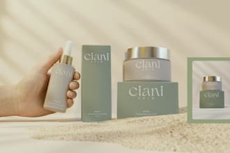 create luxury product packaging design and 3d label mockup for ecommerce brands