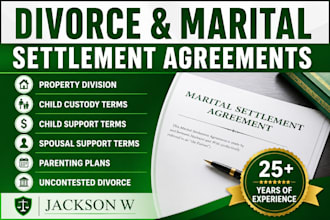 draft divorce and marital settlement agreements