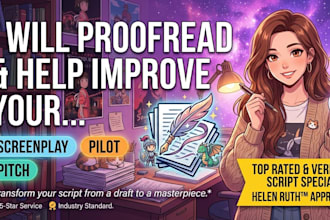 proofread and help improve your screenplay, pilot, or pitch