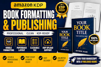 format, design, edit, and publish your book on amazon KDP kindle and paperback