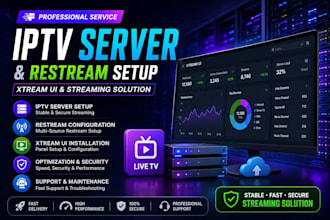 install xtream UI and streaming restream server