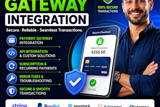 integrate payment gateway, stripe, paypal, paystack and flutterwave