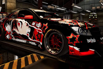 do custom car, skin and vehicle livery design for iracing ams2 and sim racing