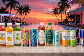 design a stunning juice label beverage label drink bottle label