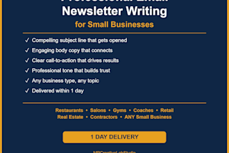 write a professional email newsletter for your small business