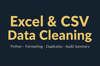 clean and organize your excel or CSV data