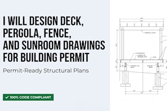 design deck pergola fence and sunroom drawings for building permit