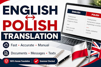 translate english to polish, native level quality